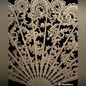 Vintage 1960s Era Huge Burwood Decorative Fan Wall Art,